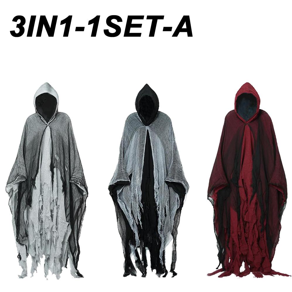 Halloween Cloak Witch Cloak Grim Reaper Costume Cloak Haunted House Costume Dress Up Horror Trick Costume Props