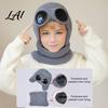 Comfortable Skin Friendly Winter Cap 1 Set Knit Hat Neck Warmer for Kids Earflap with Goggles Childrens And Fleece Lined Aviator Cap Warm Windproof