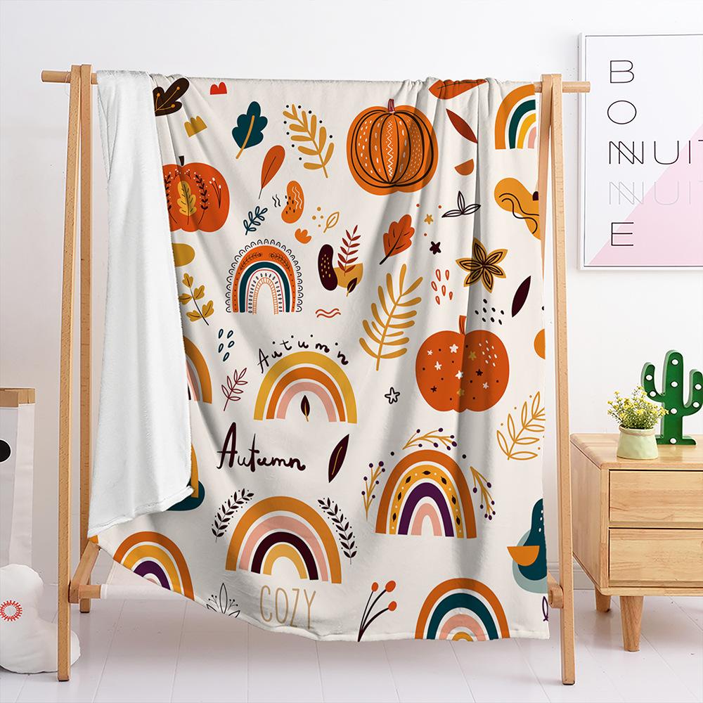 Blanket Flannel Blanket Thanksgiving Pumpkin Fox 3D Digital Printing Blanket Blanket