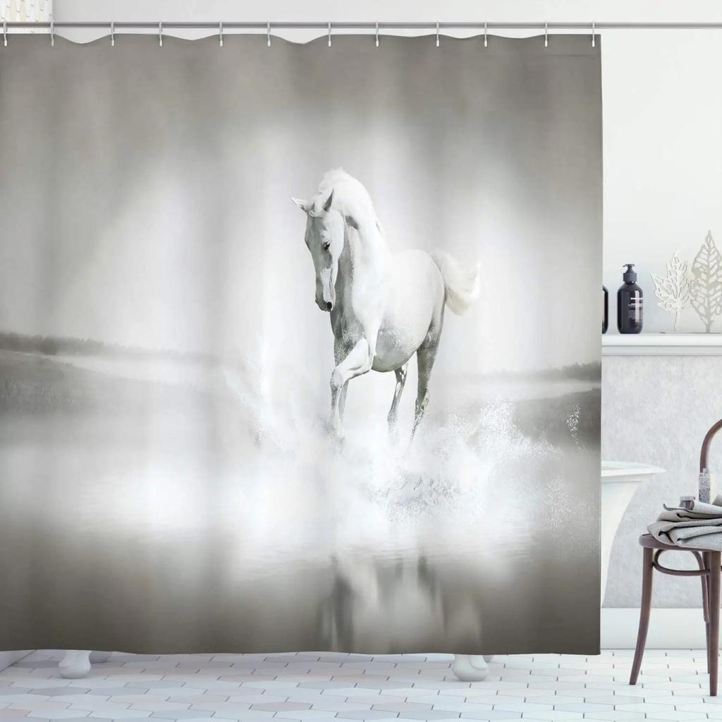 Waterproof Bathroom Shower Curtains Funny Animals Dog Bulldog Pet Pattern 3D Printing Fabric Bath Screens Hanging Curtain Decor