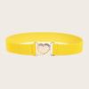 Heartshaped Designed Minimally Buckle Women Casual Elastic Waistband Daily For
