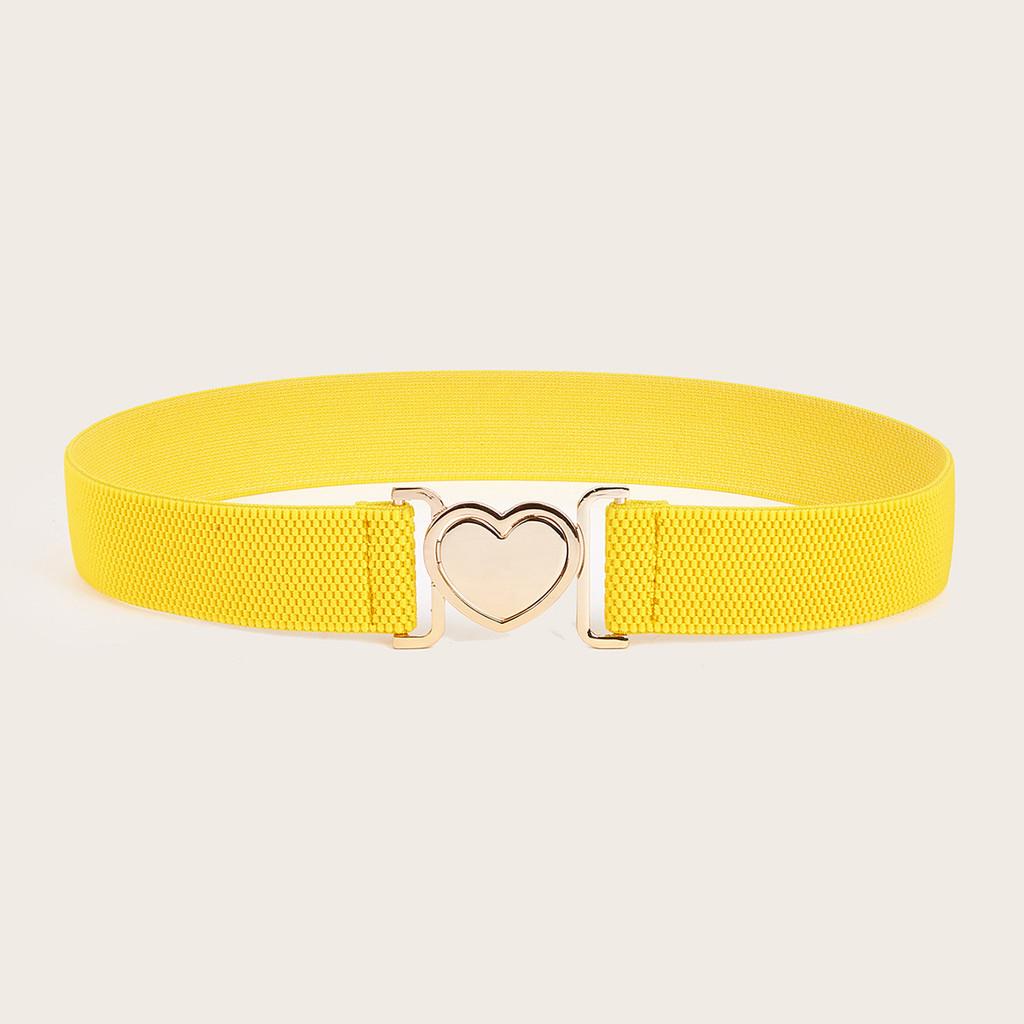 Minimally Heartshaped Designed Buckle Women Casual Elastic Waistband Daily For
