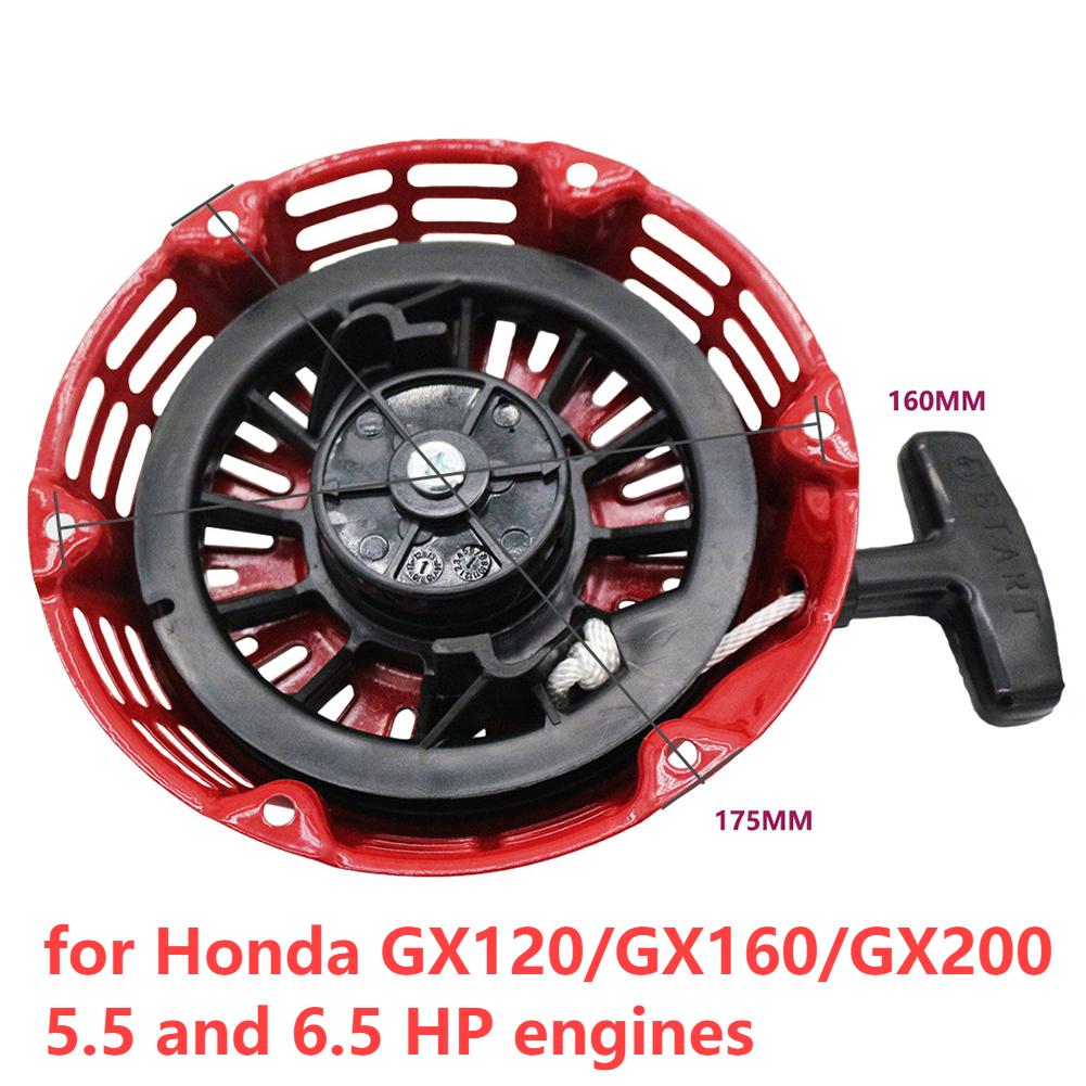 

Для Honda Ручной стартер с тросиком отката для Honda GX120 GX160 GX200 5.5 л.с. 6.5 л.с. Генератор красный черный