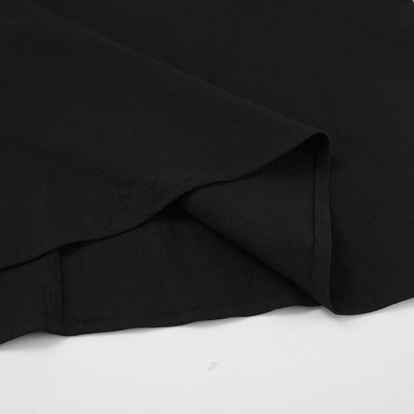 2024 Spring Women's Solid Color Cotton Linen A-line Tank Dress - French Loose Fit, Round Neck.