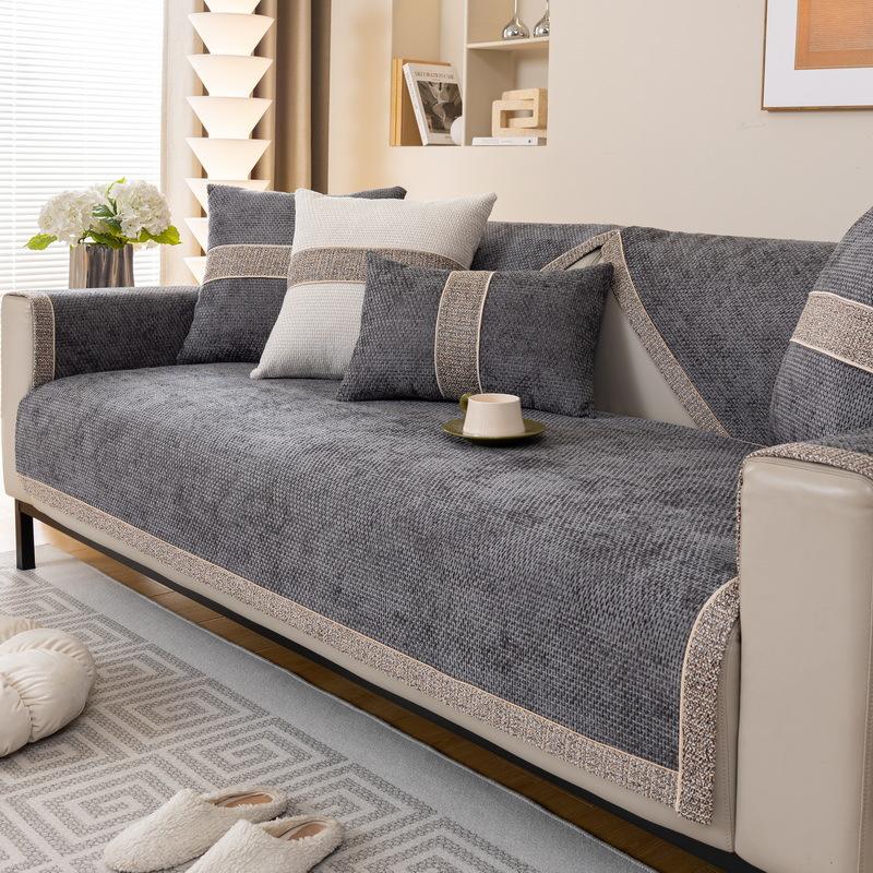 

Light Luxury High-End Chenille Sofa Cushion, Universal Fixed Non-Slip Cover In All Seasons, Washable One-Piece Sofa Towel 70*70cm