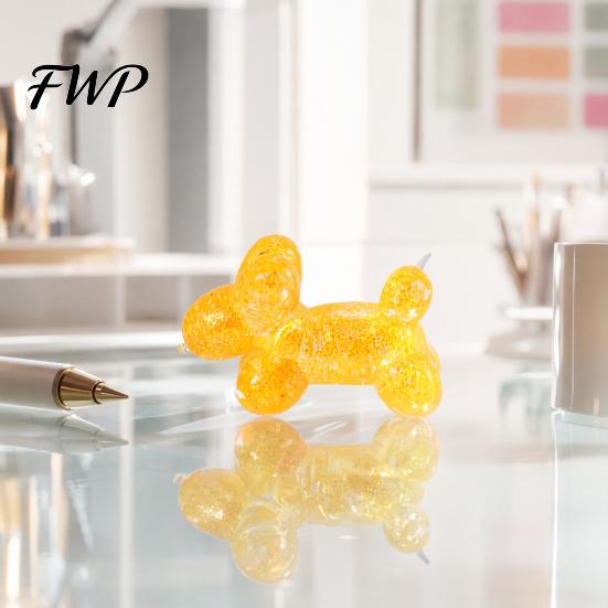 Stress Relief Toy Glitter Balloon Dog Squeeze Toy, Transparent Sensory Soft Stretchy Animal Shape Fidget for Home Office Classroom