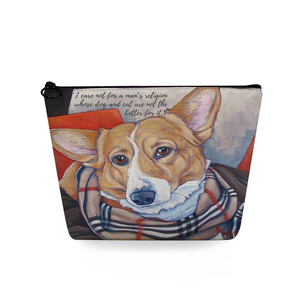 Women Dog Print Cosmetic Bag Toiletries Organize Travel Storage Case 6733 KTB