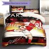 Arsenal F.C  Pattern Bedding Quilt Set Quilt Cover Pillowcase Home Decoration Birthday Gift (1 * duvet cover + 2 * pillowcase, without core)