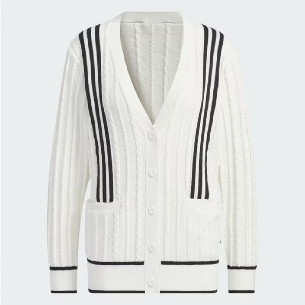 Adidas Golf Women S Knit Prime Knit Cable Pattern Cardigan In6624 White