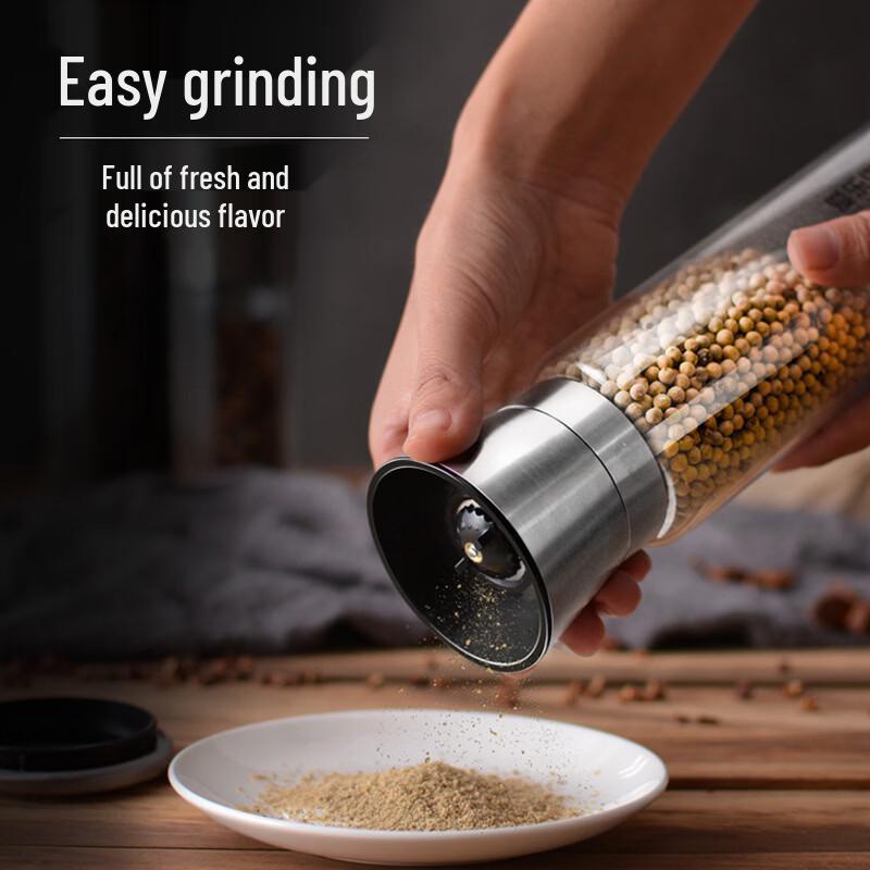 Stainless Steel Manual Pepper Grinder Set