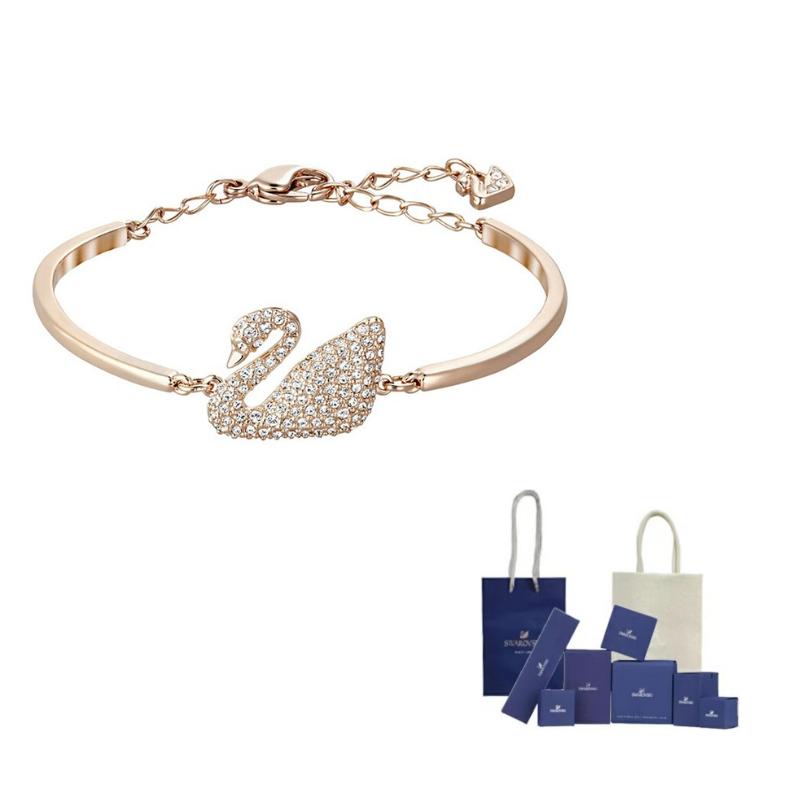 Swarovski Swan Metal Bracelets Womens Rose Gold