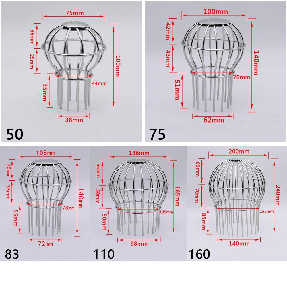 Stainless Steel Round Silver Rain Water Bucket Gutter Floor Drain Downspouts Filter Net Cover for Home Garden Use