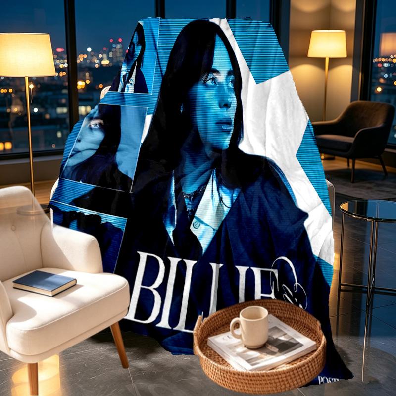 Billie Eilish Print Blanket - Soft & Comfortable, for Bedroom, Travel, Sofa, Home Decoration - Birthday Christmas Gift for Friend