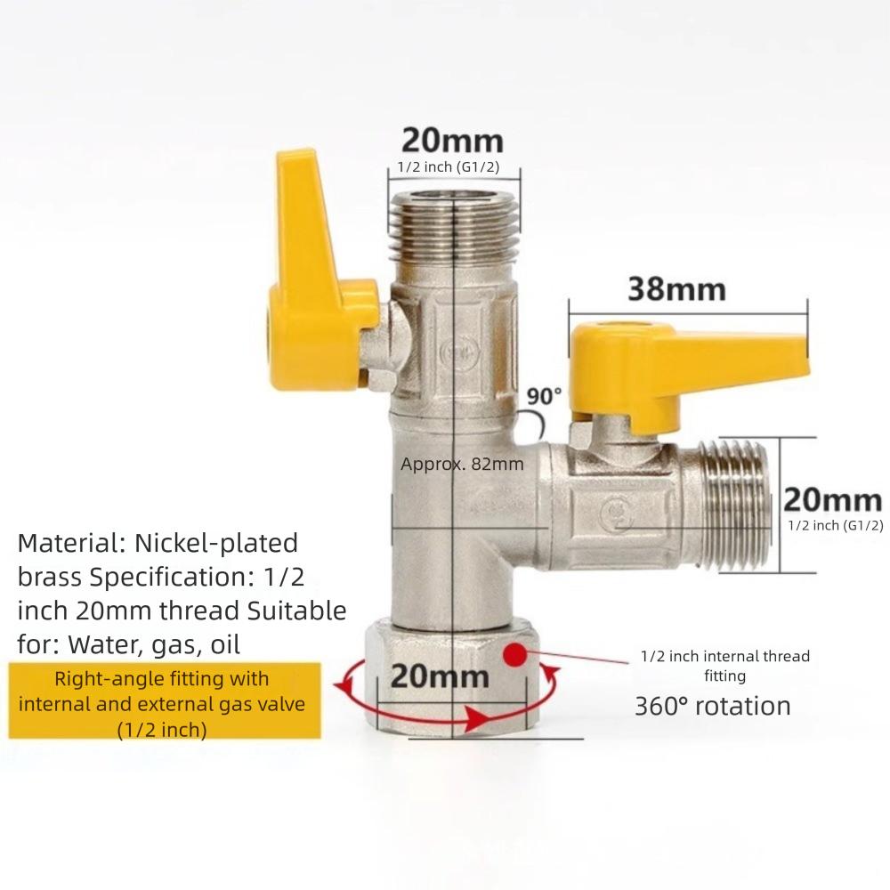 Zesílený sprchový přepínací ventil Mosazná hadicová armatura Nový uzavírací ventil Baterie