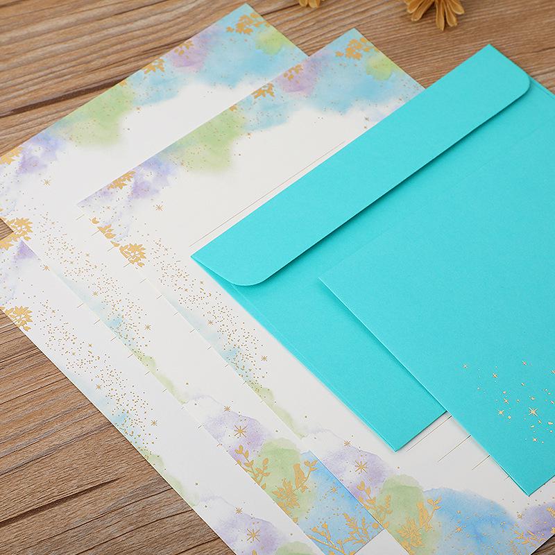 Creative A5 Chinese Style Letter Paper & Western Style Envelopes with Hot Stamping - Exquisite and Colorful Set