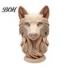 Wolfskopf-Statue mit rundem Sockel 3D-gedruckte Figur, Realistischer Dekor-Sockel, Wildtier-Skulptur für Zuhause Büro Bücherregal Kunstwerk