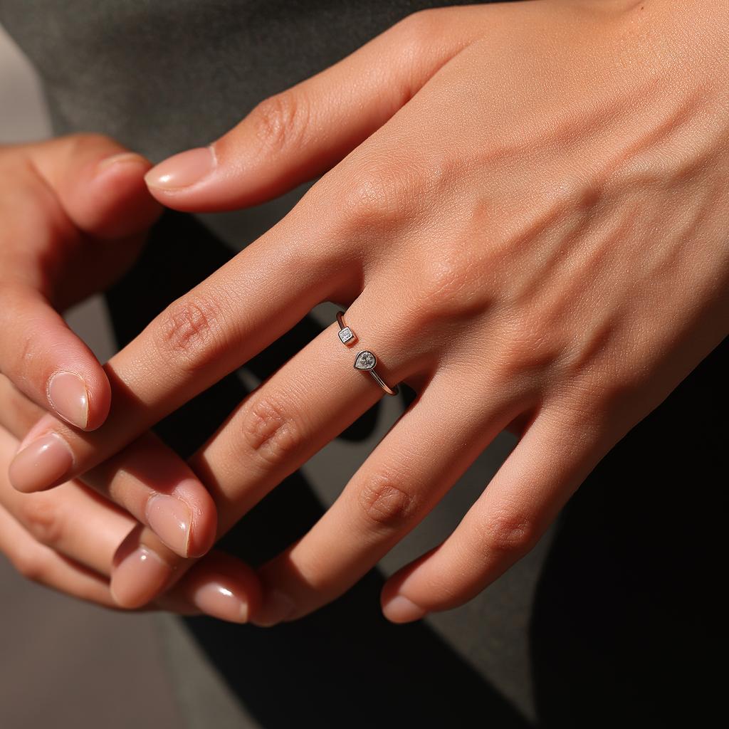 MODIAN D Moissanite Ring 925 Silver Fashion Water Drop Lab Diamond Adjustable Finger Ring For Women Fine Jewelry