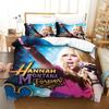 Set Biancheria da Letto Hannah Montana Stampata 3D per Camera da Letto Morbido Moderno Copriletto Confortevole Copripiumino per Bambini Coperta e Federa