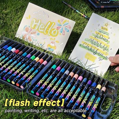 Cross-border Fluorescent Glitter Marker for Students - High-Value Acrylic Pen for Art and Key Marking