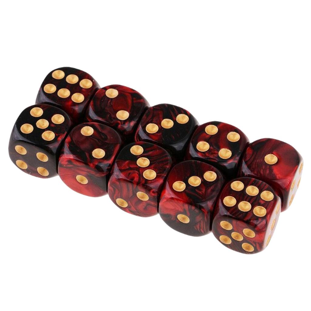 20 Pcs Acrylic Double Color Dices Role Playing Table Game Dices Six Sided Dices Round Corner Dices Mahjong Accessories