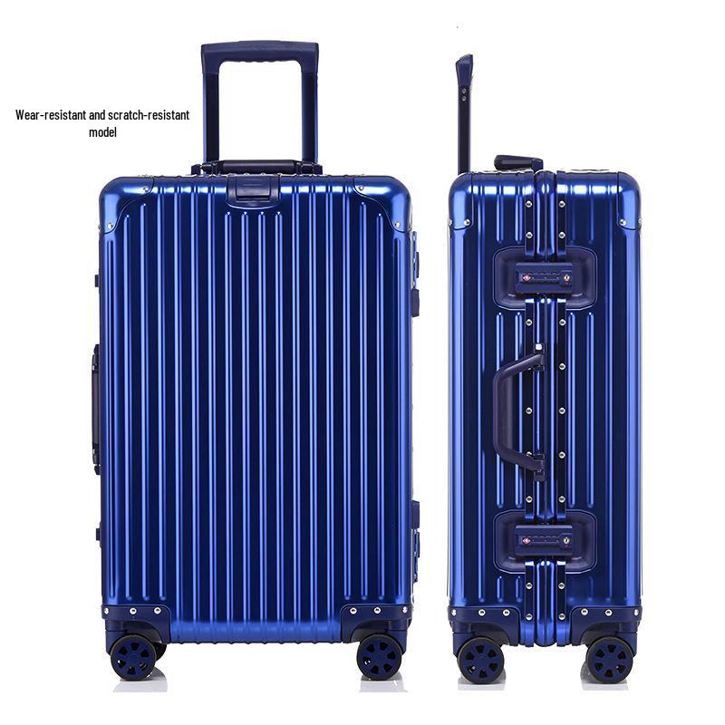 Premium Aluminum-Magnesium Alloy Suitcase with Universal Wheels - Fashionable Hard Shell Luggage for Students