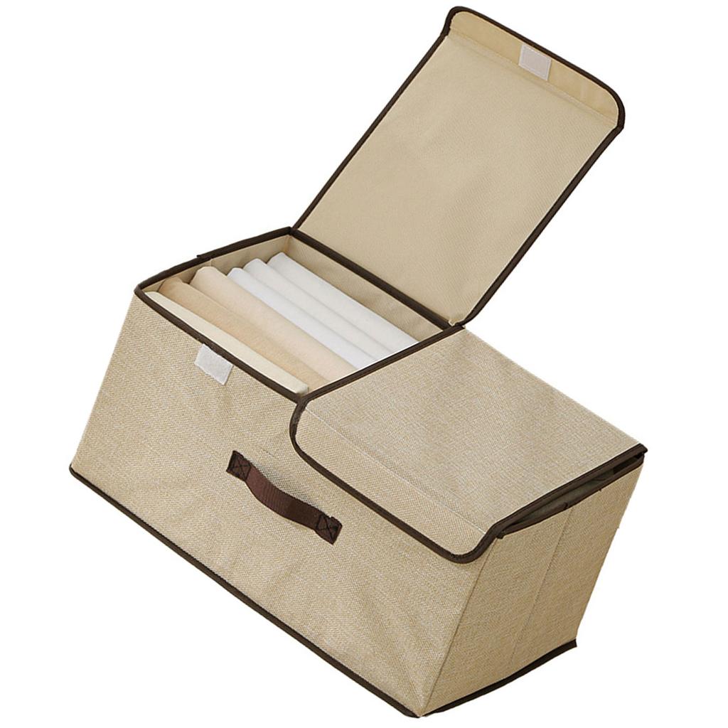 Foldable Fabric Storage Box With Breathable Nonwoven Design Large Capacity Multi Compartment Organizer For Home Clothes Organization