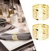 6pcs Napkin Ring Set Electroplating Golden Hollow Out Napkin Rings Buckles for Dining Anniversary Birthday Christmas