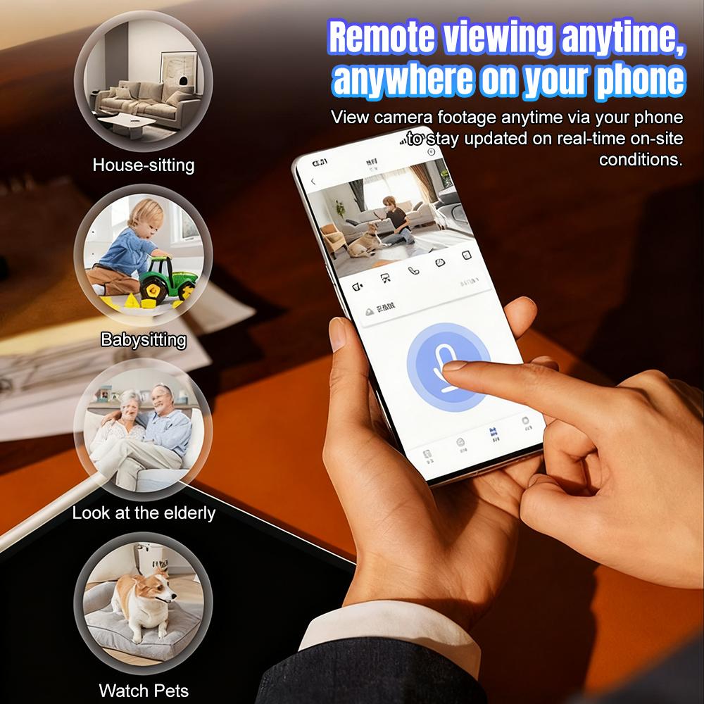 2K Pet Dog Smart Camera with App 2.4GHz WiFi Indoor Security Baby Camera 360° Pan Tilt 2-Way Audio Night Vision Surveillance
