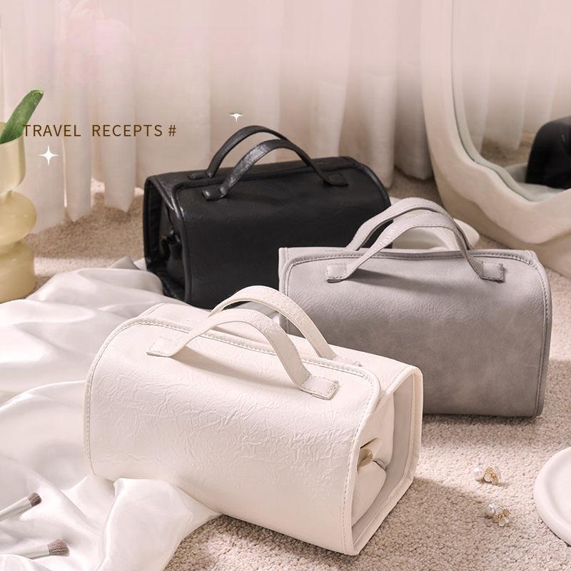 Stylish Large Capacity Waterproof Travel Cosmetic Bag with 4 In 1 Detachable Compartments for Makeup and Toiletries Storage