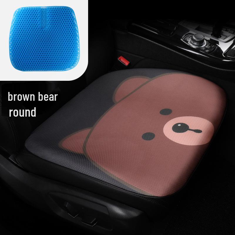 Cartoon Style Gel Car Seat Cushion – Universal Four-Season Chair Pad for Office and Furniture