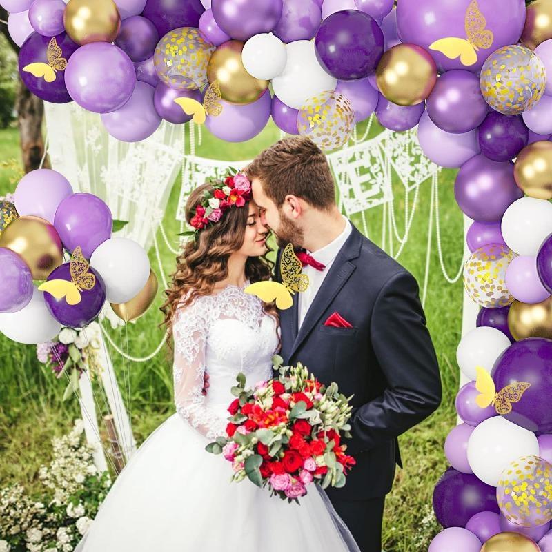 Balloons Garland Arch Kit, Pastel Metallic Balloons, Baby Shower, Wedding Butterfly, Birthday Party Decorations, 122Pcs