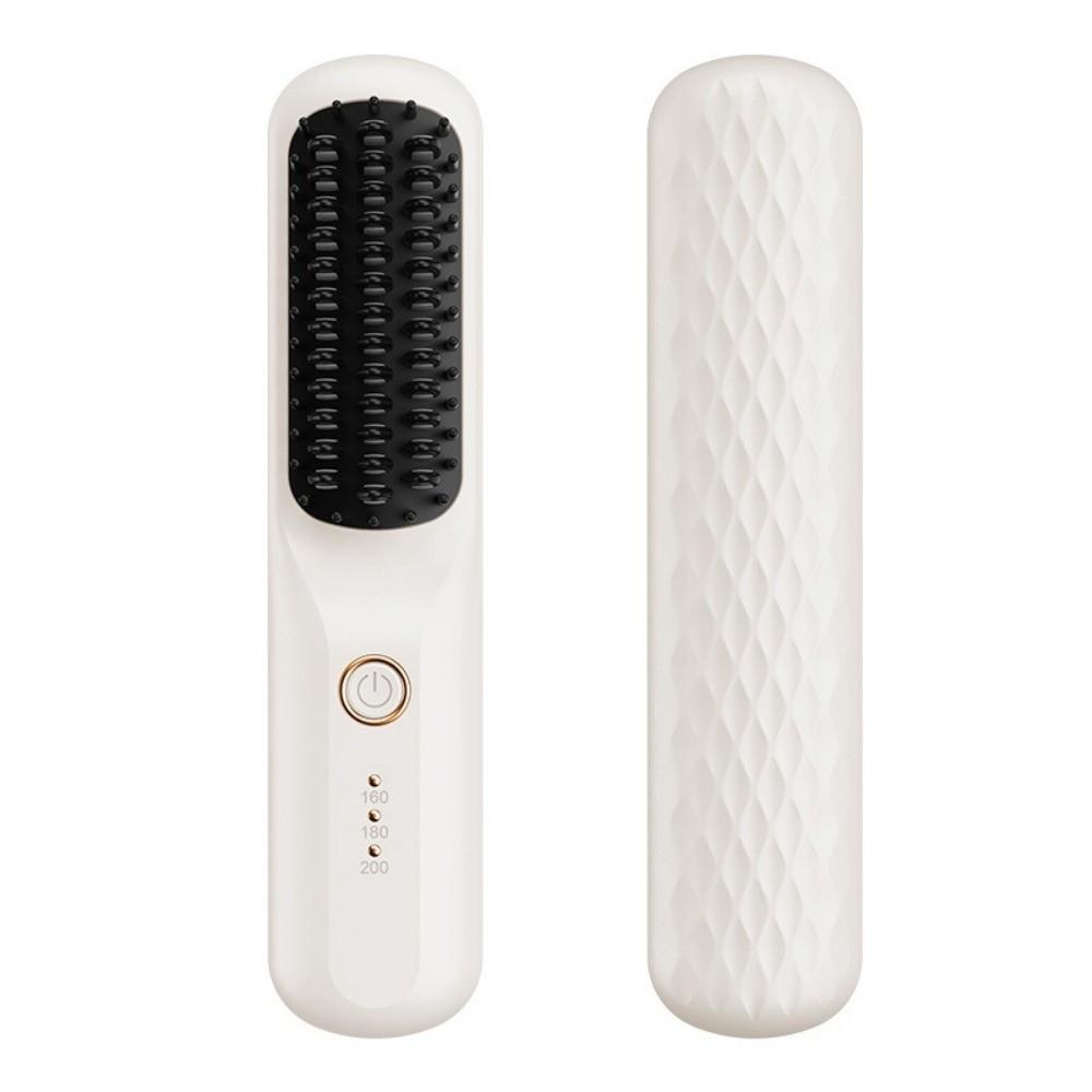 Fast Heating Hair Straightener Brush USB Rechargeable Electric Styling Comb Home Use