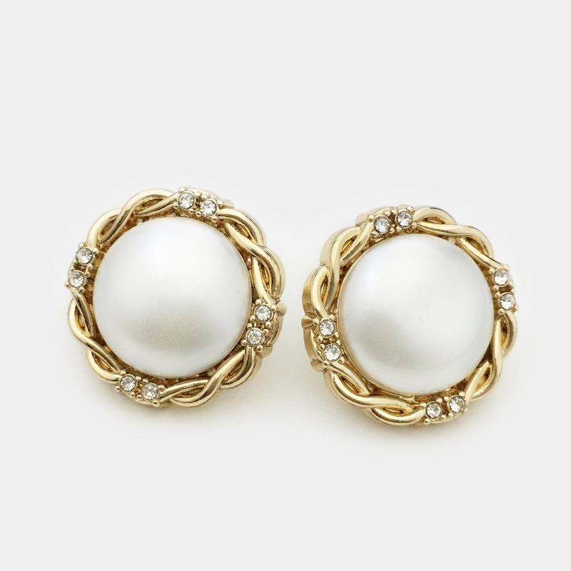 10Pcs/lot 18-25mm Fashion Pearl Diamond Button Metal Retro Fried Dough Twists Sweater Suit Women's Decorative Button