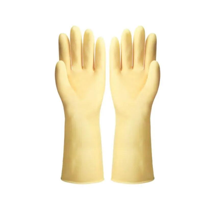 1pcs Waterproof Latex Dishwashing Gloves  Reusable Kitchen Cleaning Gloves Household Cleaning Housework Chores Dishwashing Tools