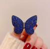 Blue Crystal Full Inlaid Zircon Butterfly Brooch Pins For Women Rhinestone Insect Corsage Wedding Party Jewelry Best Gift