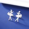 Teamer Ballet Danceing Beauty Girl Stud Earrings For Women Girls Stainless Steel Fashion Jewelry Valentine's Day Gift 2026 New