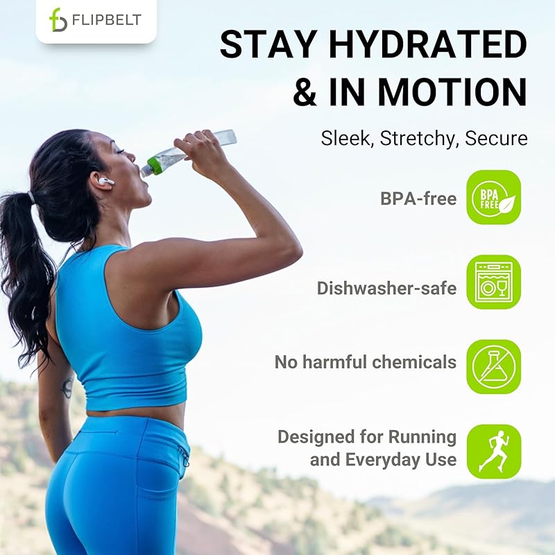 FlipBelt Running Bottle, Polyethylene, FlipBelt Arc Water Bottle FBAWB11