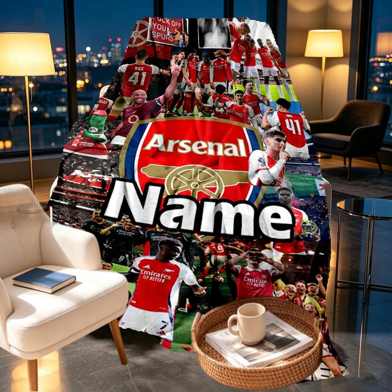 Coperte Personalizzate con Nome Squadra di Calcio Stampato, Arredamento per la Casa, Camera da Letto, Divano, Campeggio, Divano, Regali per Compleanno Natale