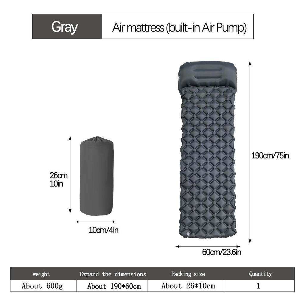 Ultralight Portable TPU Inflatable Camping Pad - Moisture-Proof, Single/Double, Foot-Press Design