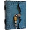 Habeeb Bags Antique Handmade Leather Bound Journal Regular Diary/ck And Key (Ocean Blue)