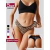Women Mid Waist Shiny Lace Seamless Breathable Thong Underwear Intimates
