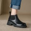 Fashion Autumn Split Leather Ankle Boots Women Round Toe Chunky Heel Platform Boots for Women Winter Short Boots Concise Women Boots