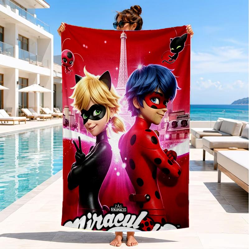 Ladybug Magic Adventure Beach Towel, Super Soft Microfiber, Perfect Gift for Her/Him, Birthday, for Pool, Beach, Travel, Decor Beach Party