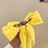 Fashion Chiffon Bow Hair Clip Elegant Women Solid Spring Clip Hair Pin Retro Bow Hairpins Simple Headband Girls Hair Accessories