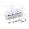 4 Keys Keyboard Fidget Keychain w/ LED Light Keyboard Clicker(White A Style)