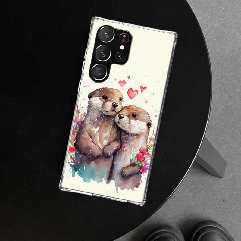 Animal Otter Cute Cartoon Phone Case Cover for Samsung Galaxy S26 S25 Edge S24 S23 Ultra S22 Plus S21 FE S20 + Art Customized Fu
