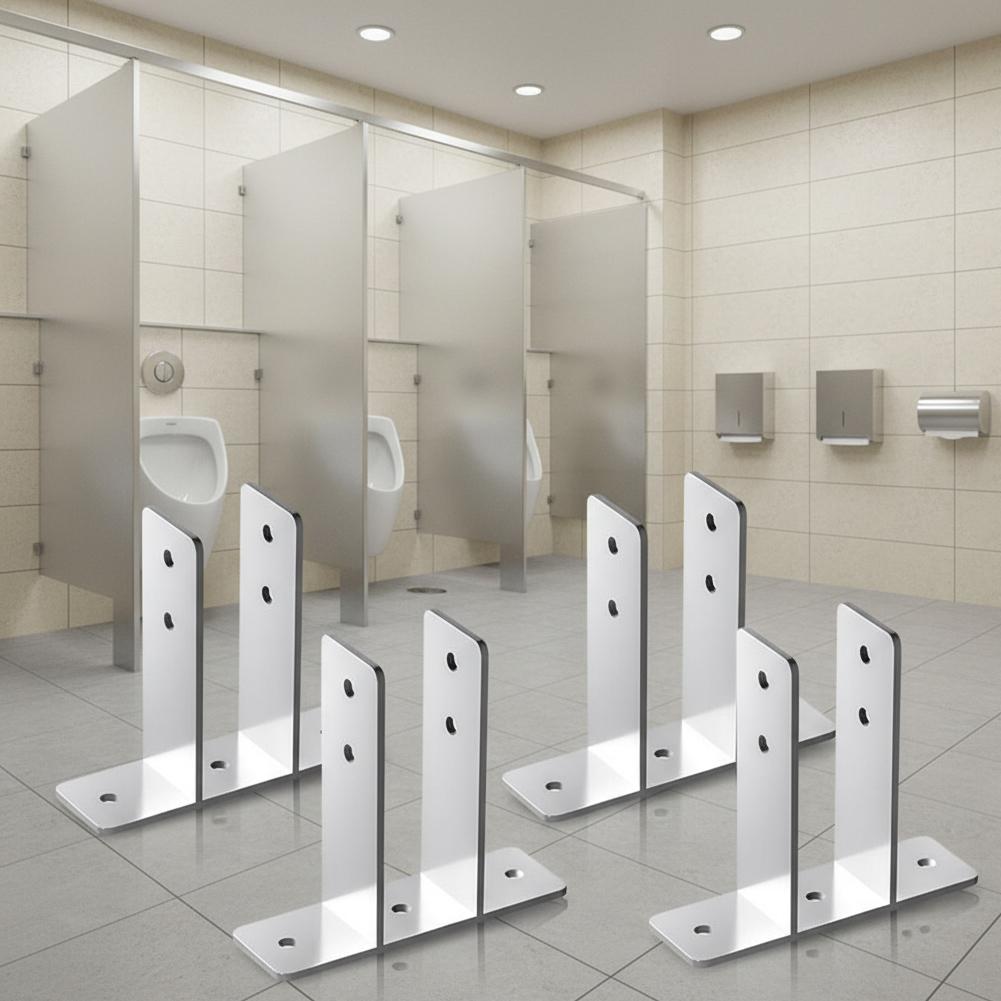 4pcs Bracket Bathroom Rack Fixed Tools Hardware Urinal Partition Bracket Bathroom Partition Metal Brackets Fixed Wallcompartment