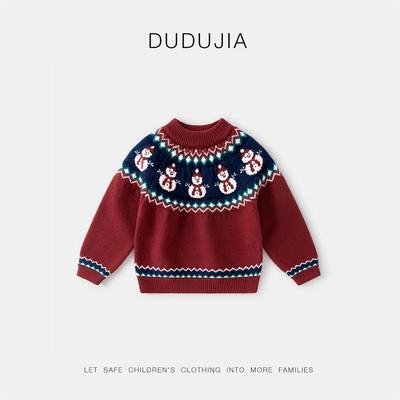 Dudujia Baby Red Sweater - Winter Knitwear for Boys, Festive New Year Collection