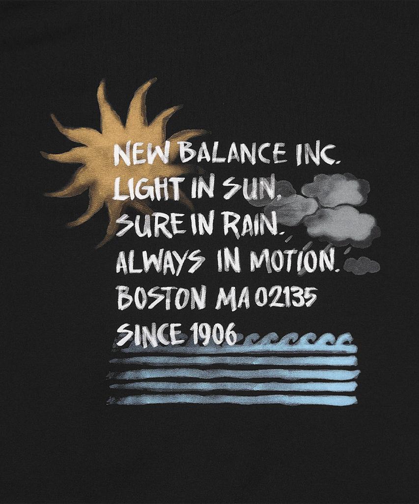 Nyuballanseu Nbneg31653 / Uni Sunny Rainy Water Lettering Short Sleeve T-Shirt (Black)