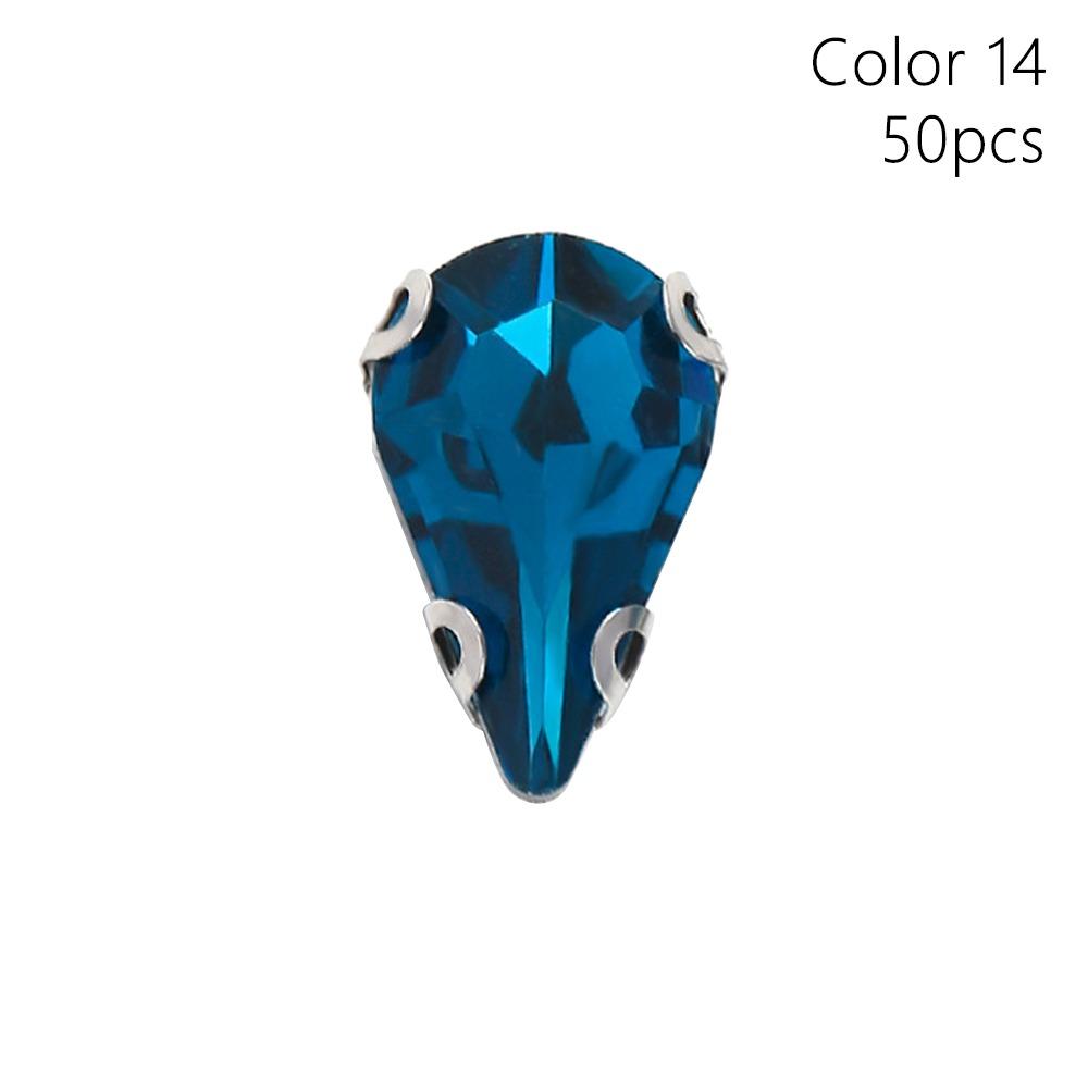 50 szt./Opakowanie Z Srebrnym Mocowaniem Kryształowe Kamienie Szklane Diamentowe Koraliki Ozdoba DIY Ubrania Odzież Buty
